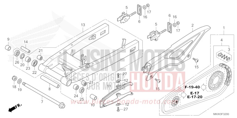 SCHWINGE von NC750X "Meca" CANDY CHROMOSPHERE RED (R381) von 2023